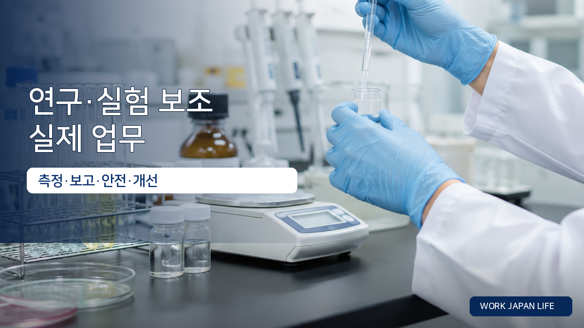일본 화학 연구현장에서 실험과 측정을 진행하는 실사형 이미지